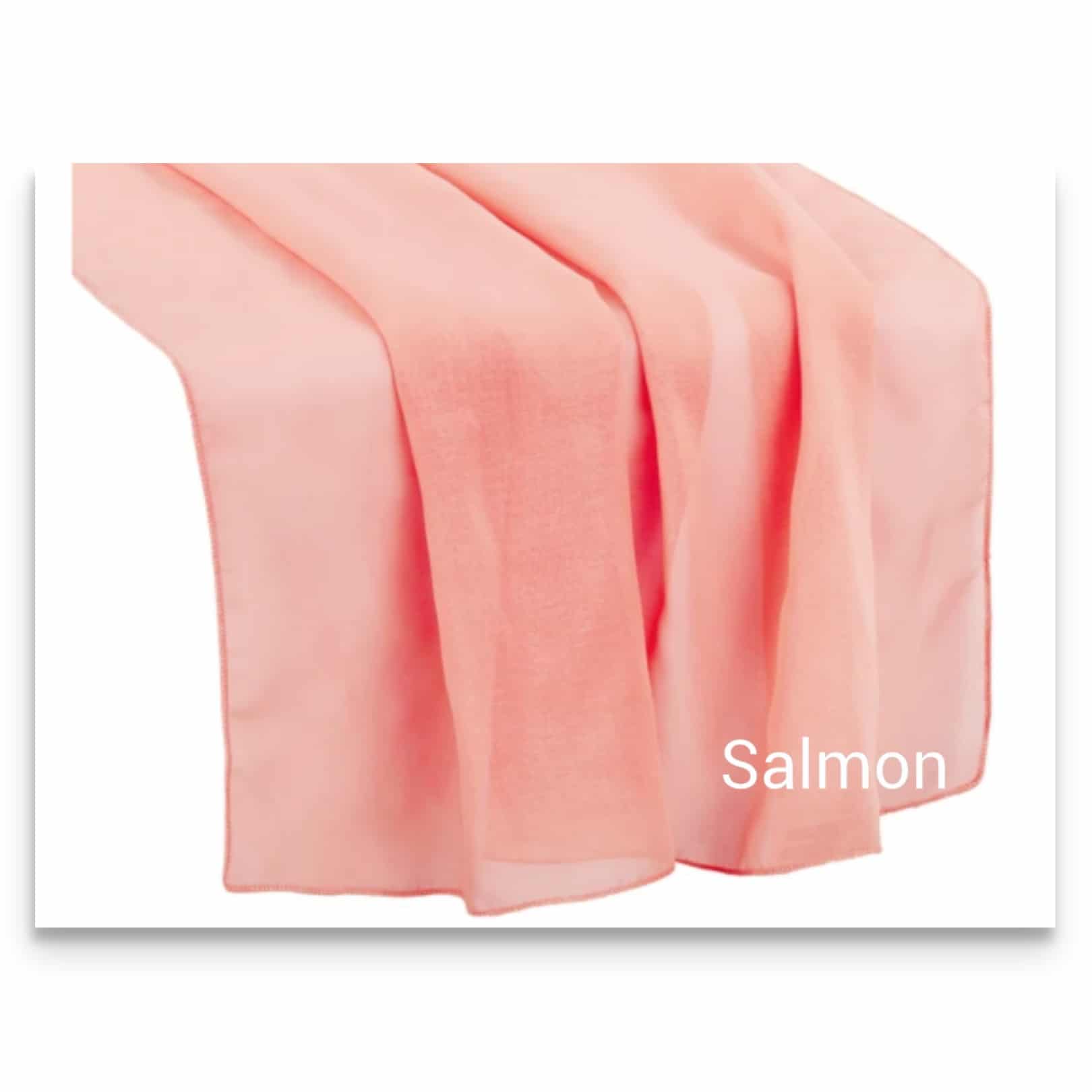 Chiffon Table Runner Salmon – Simply Perfect Decor