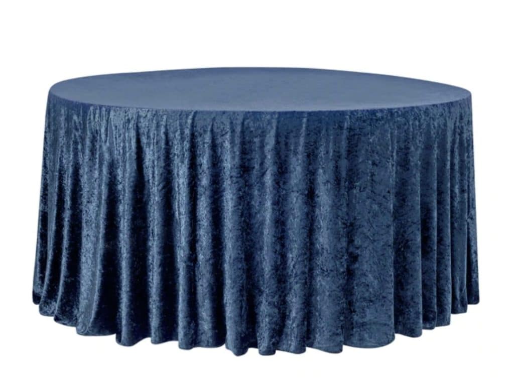 Navy Crushed Velvet Tablecloth